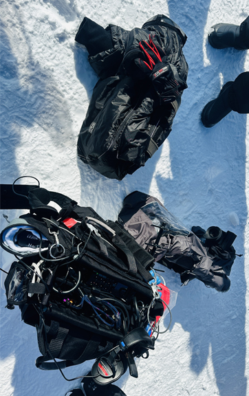 過酷な雪山での撮影撮影